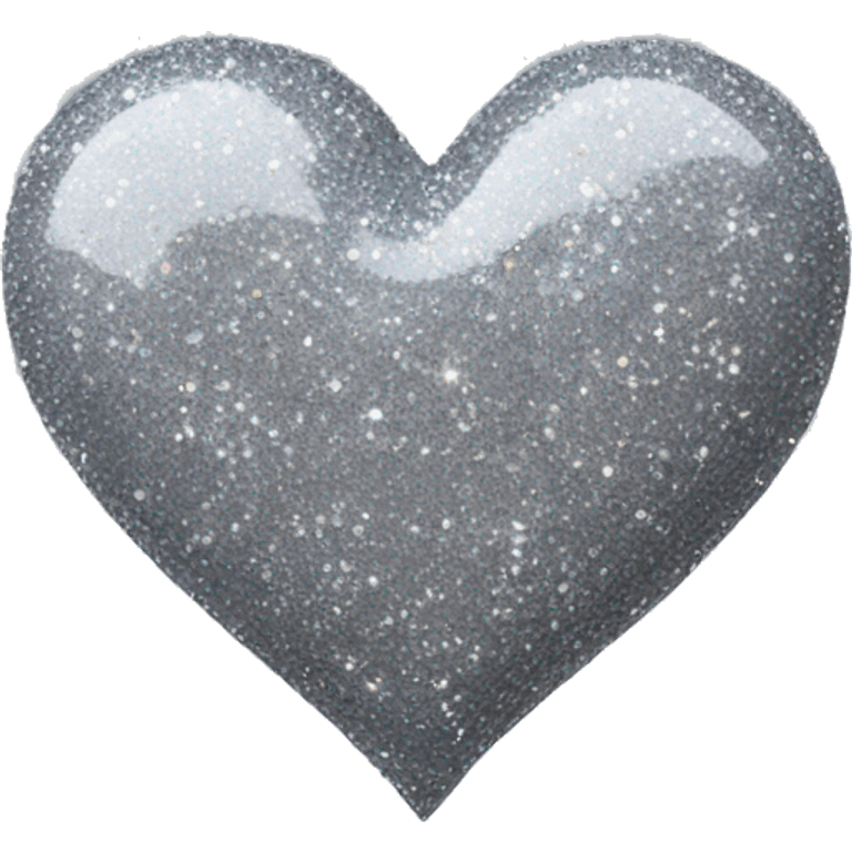 Grey glitter heart emoji