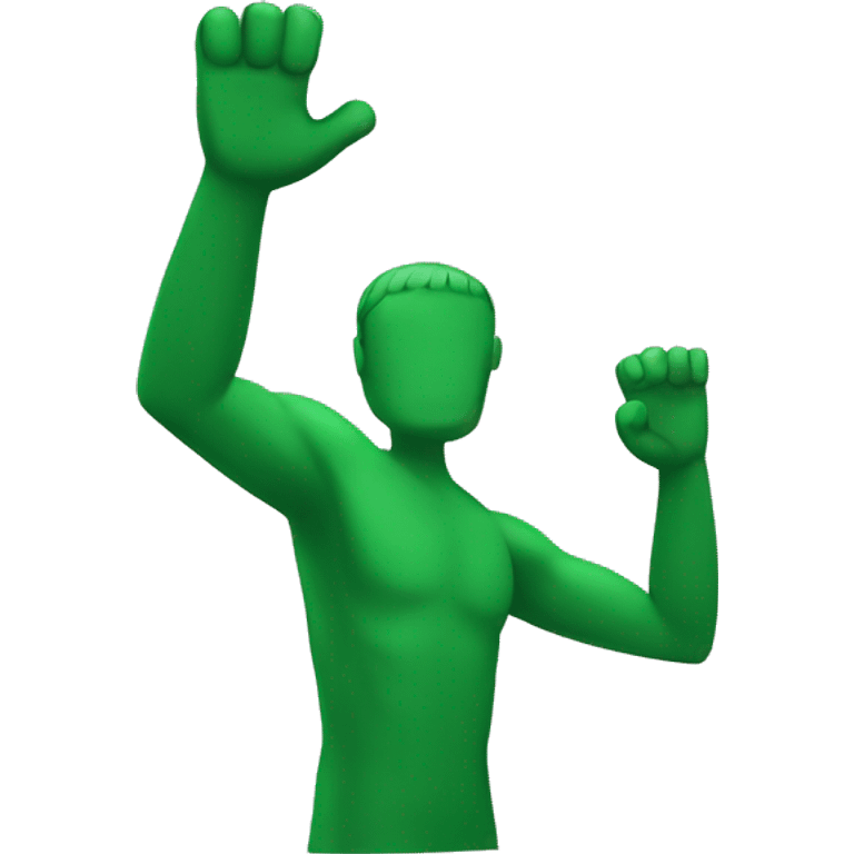 two green raised arms emoji