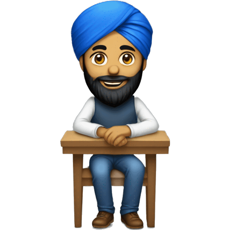 Sikh Software Developer sitting with mac emoji