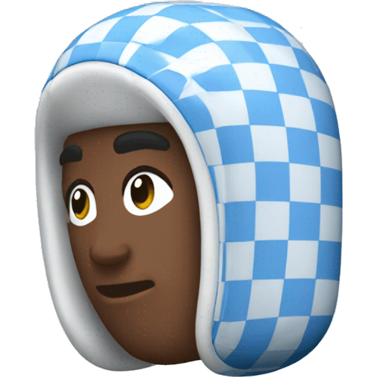 Blue checkered AirPod case emoji