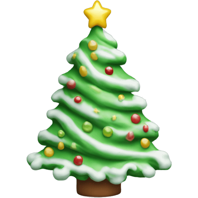 christmas tree with frosting emoji