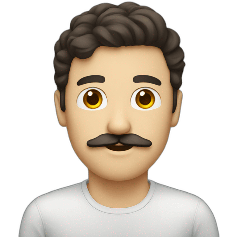 coding brunette guy with mustache emoji