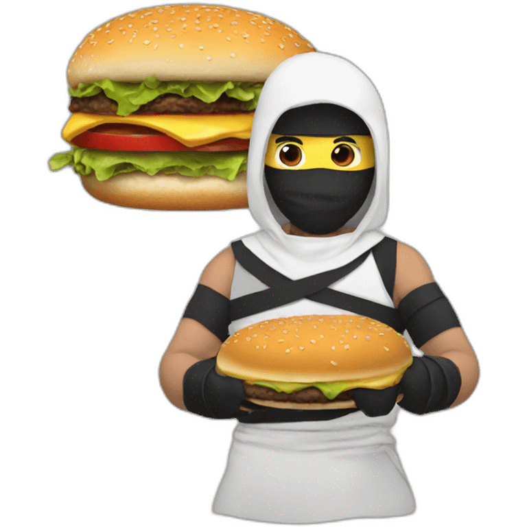 Ninja eat a burger emoji