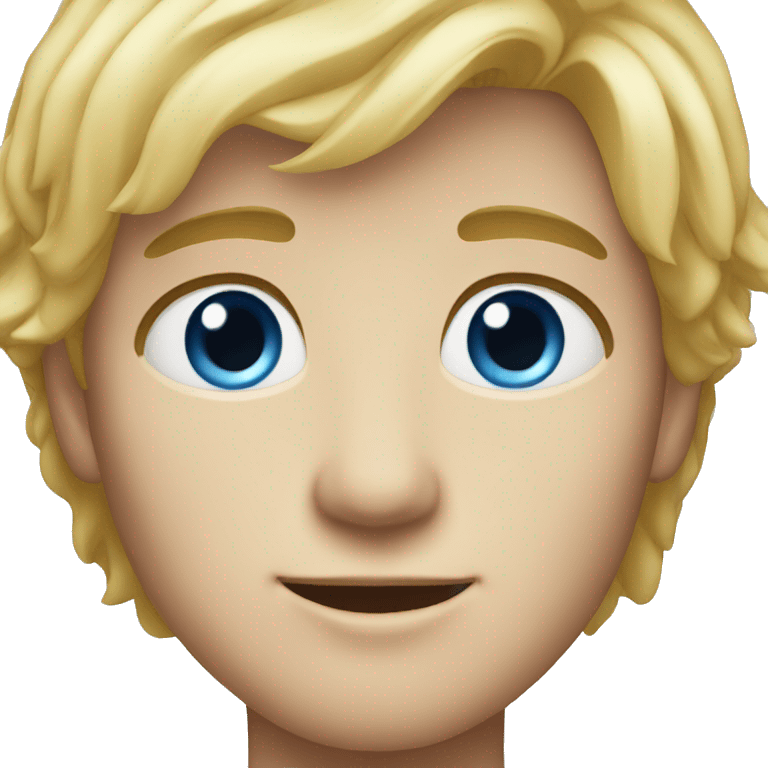 a blond young man, blue eyes emoji