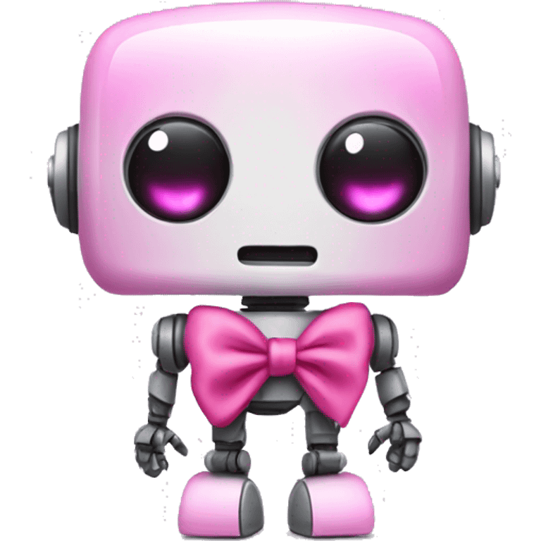 robot with a pink bow emoji