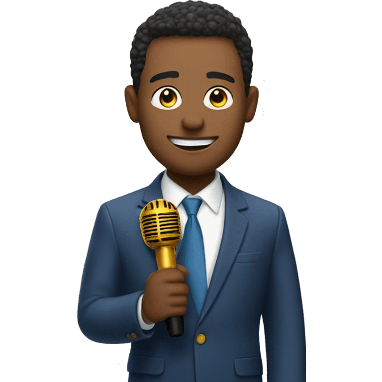 the host of the event with a microphone in his hand emoji