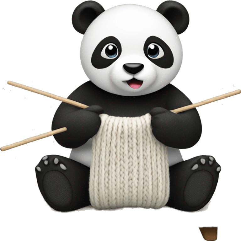 panda knitting emoji