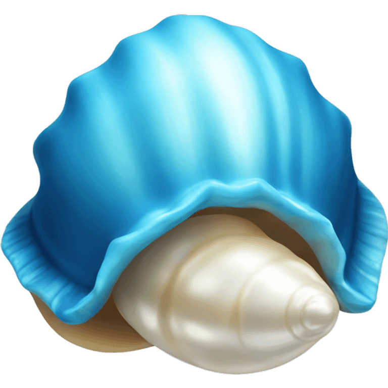 Blue shell with pearl  emoji