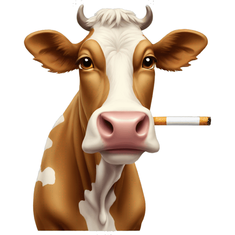 Cow with a cigarette  emoji