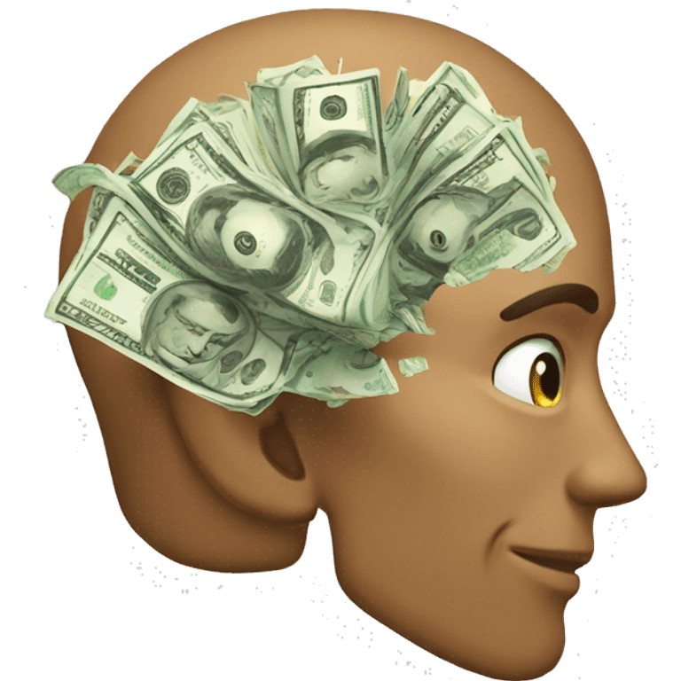 money in the brain smart man  emoji