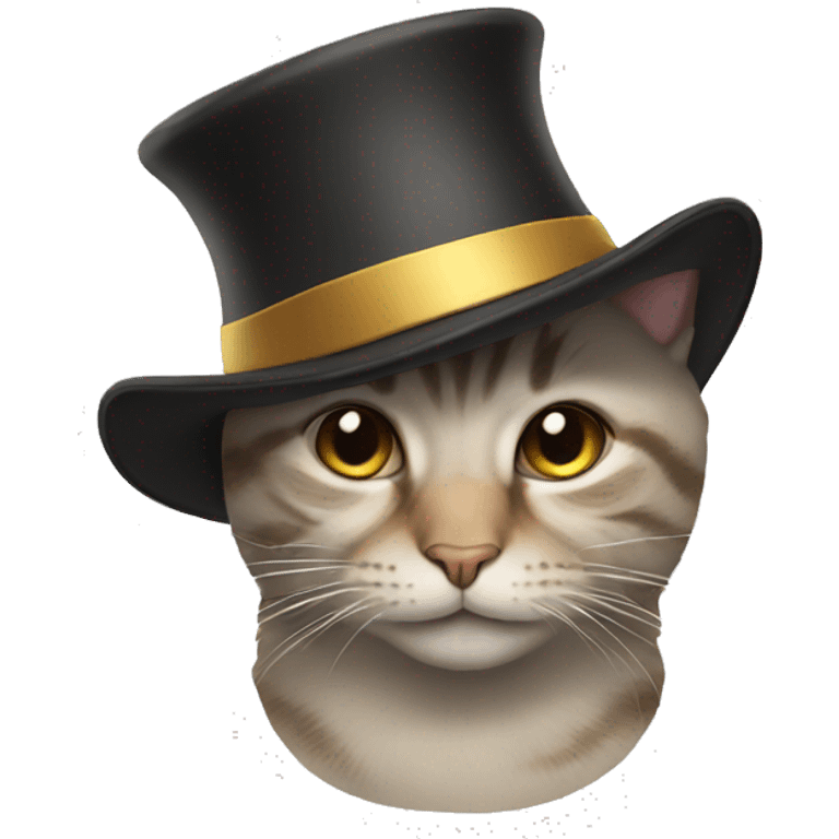 Cat with part hat emoji