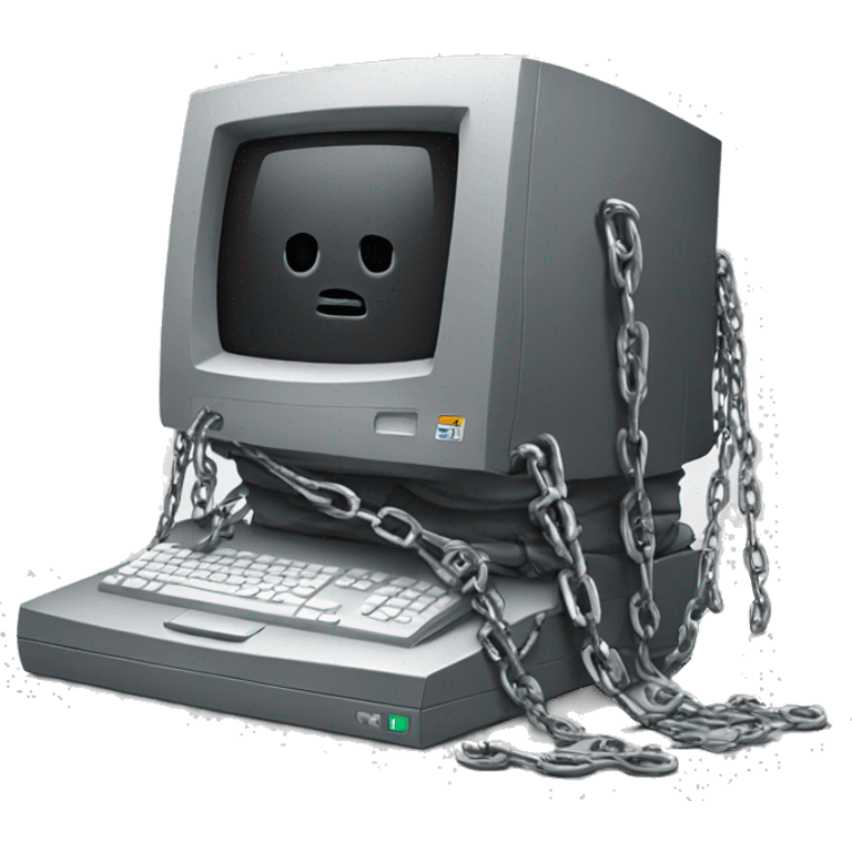 broken computer in chains emoji