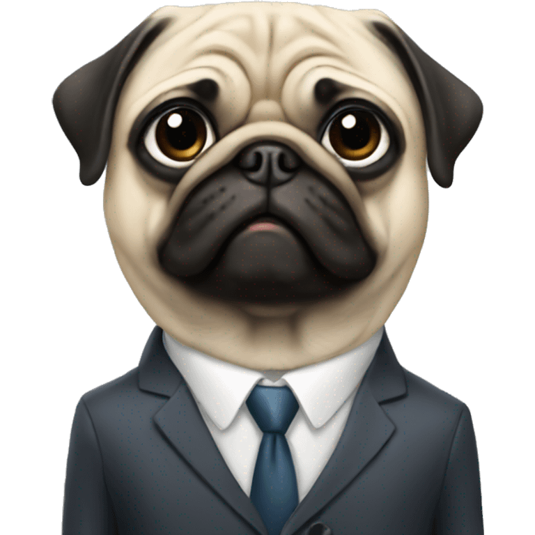 Pug wearing suit emoji