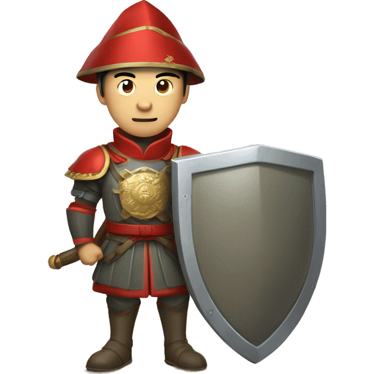 mediavel chinese soldier with big shield emoji