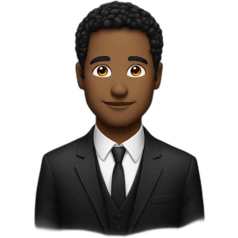 charming artist in black suit emoji