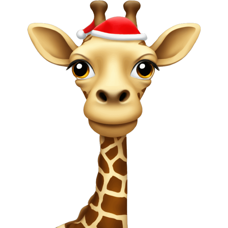 Giraffe wearing a Santa costume  emoji