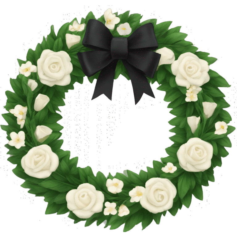 Funeral wreath black bow emoji