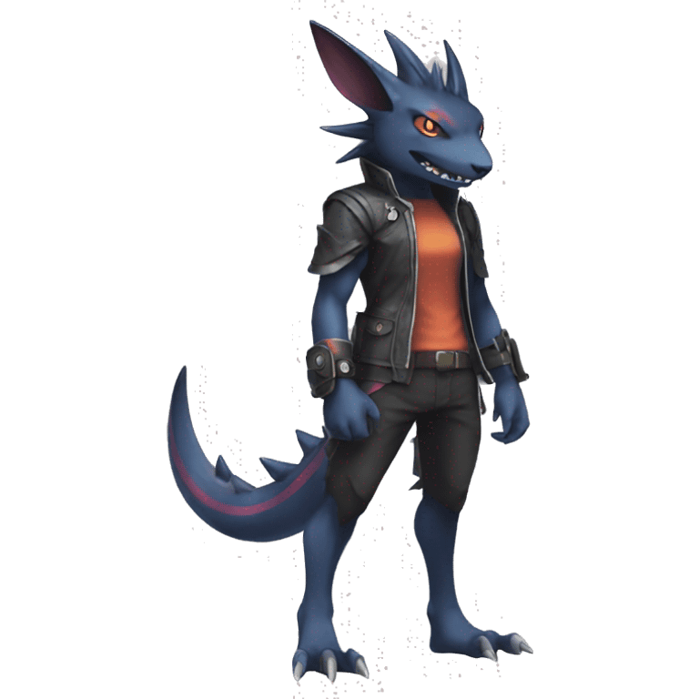 cool edgy colorful Dark-type nargacuga Pokémon full body emoji