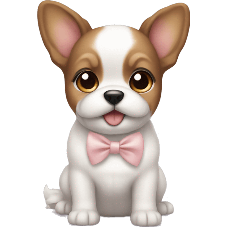 cutest dog ever with white bow emoji