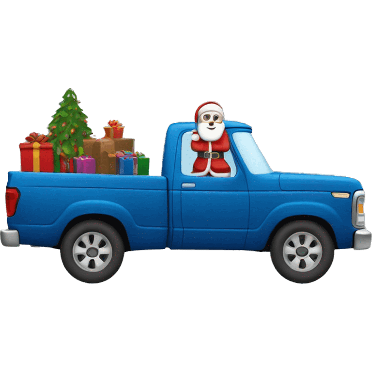 Santa driving a ford f150 emoji