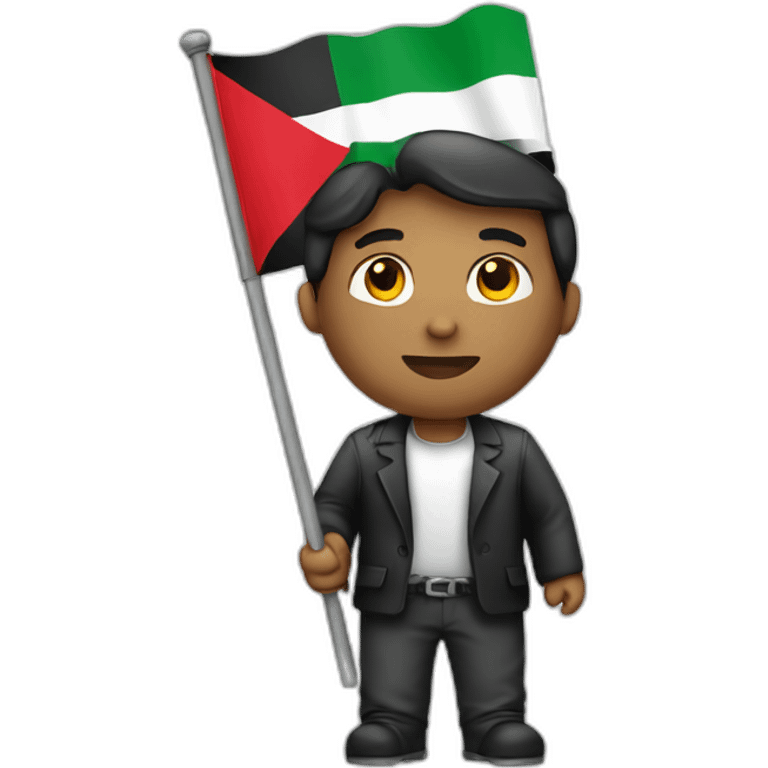 Man with Palestine flag emoji