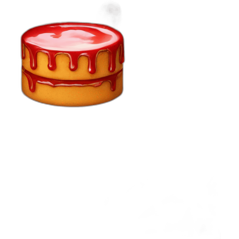 Un gâteau  avec du ketchup emoji