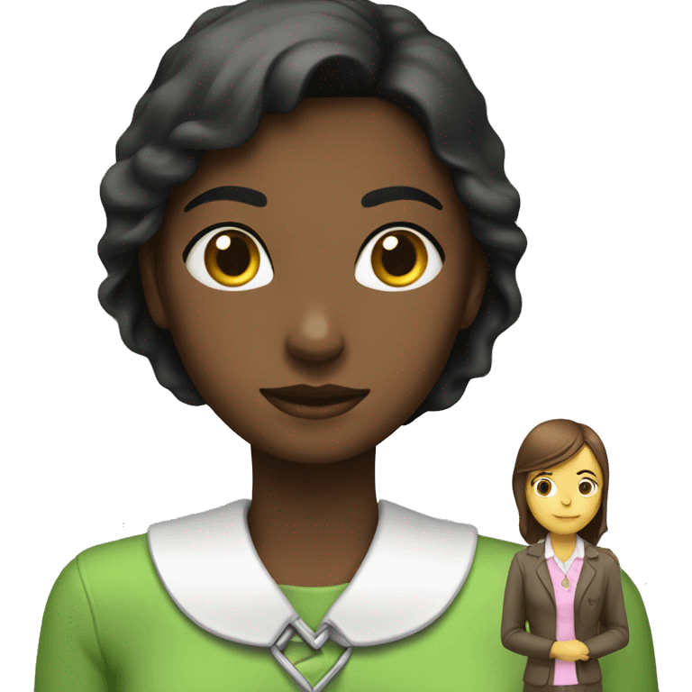 Girl  with collar on throat and a woman holding lt  emoji