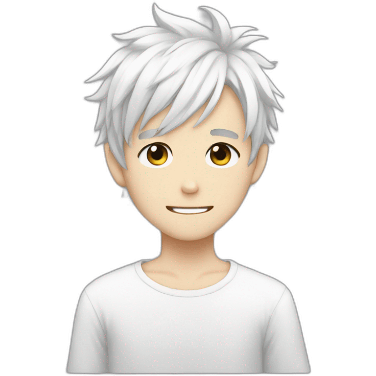 White hair anime boy emoji