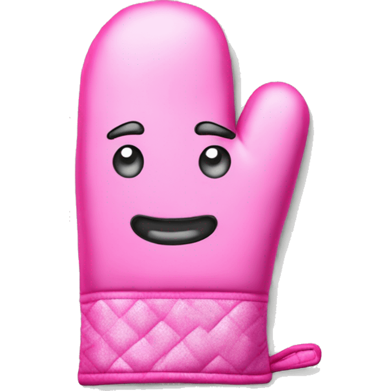 Realistic bubblegum pink oven mitt emoji