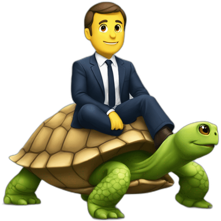 Macron sur tortue emoji