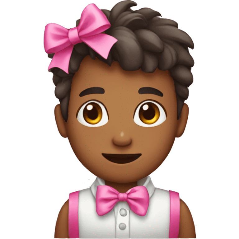 Boy with a pink bow  emoji