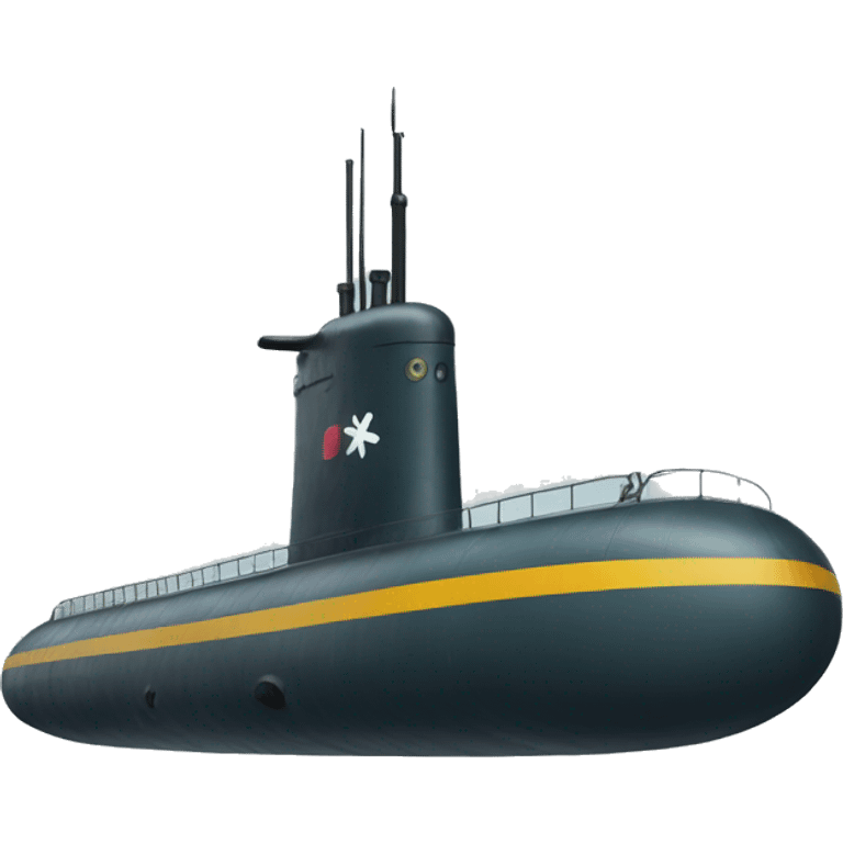 Nuclear submarine colored like alime emoji