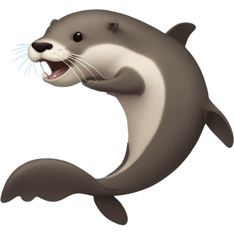 Otter being eaten by a whale emoji