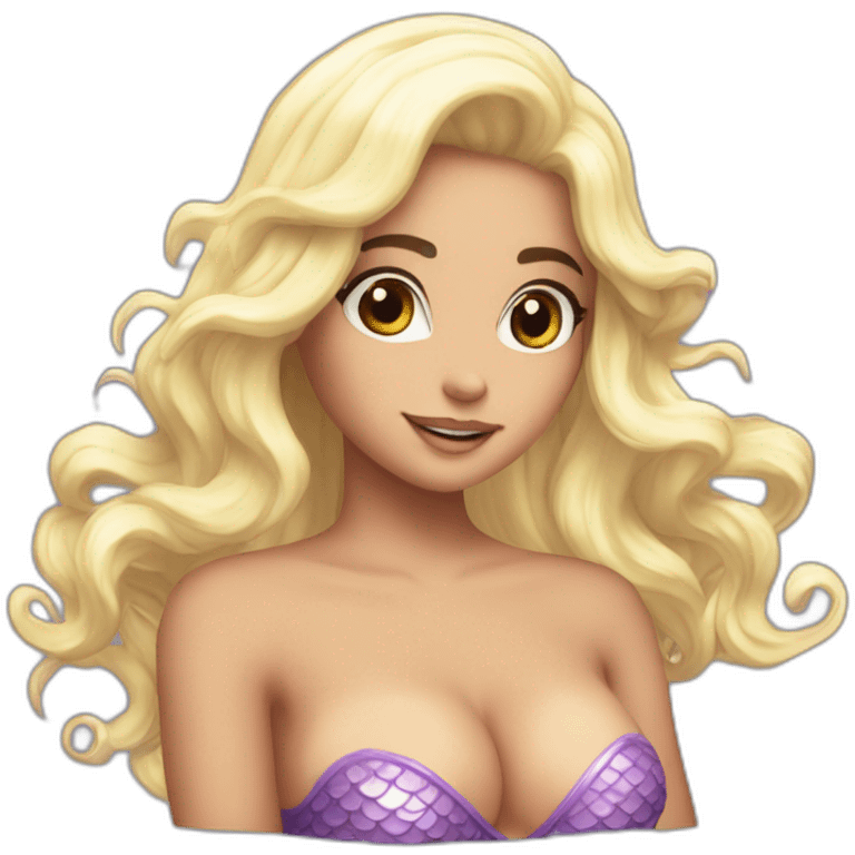 mermaid upperbody shellbra cleavage cute adorable nice emote emoji