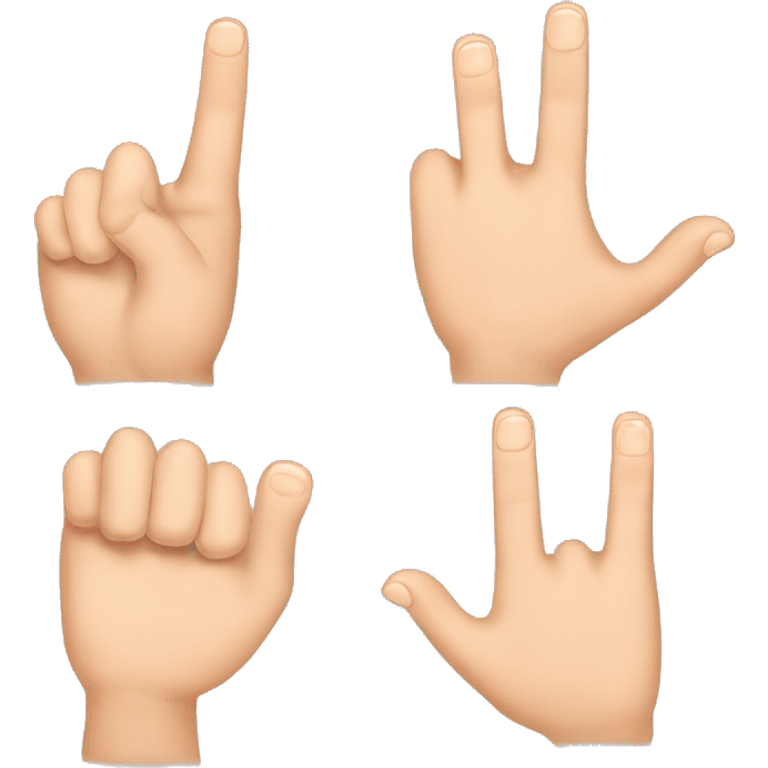 close the thumb finger, index finger and middle finger and open the ring finger and little finger emoji