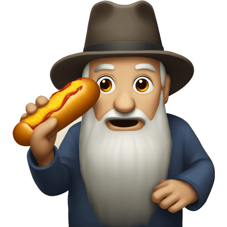 Old man eating corn dog  emoji