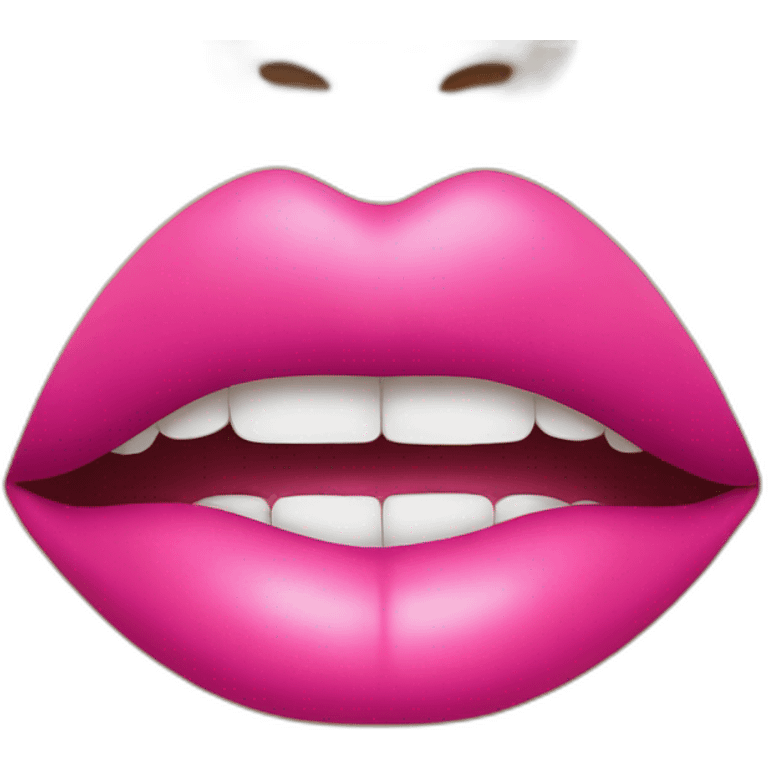 enormous pink juicy lips emoji