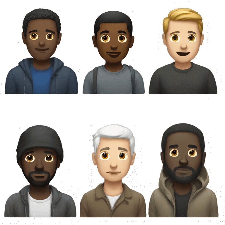 white man black man homeless man  emoji