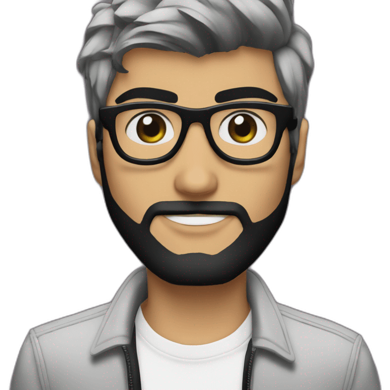 zayn malik with black beard and glasses emoji