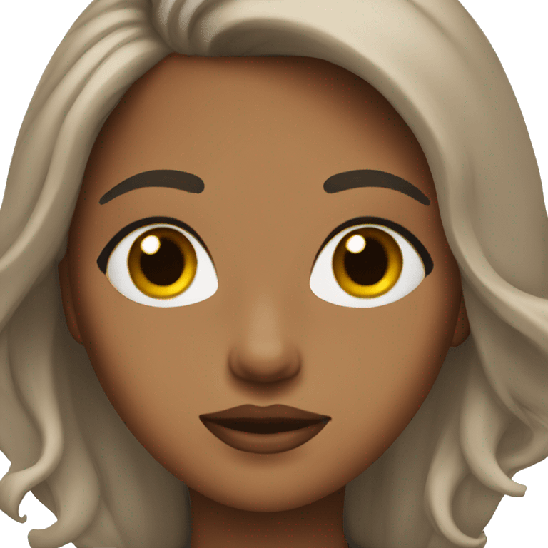 girl with brown hair and makeup  emoji