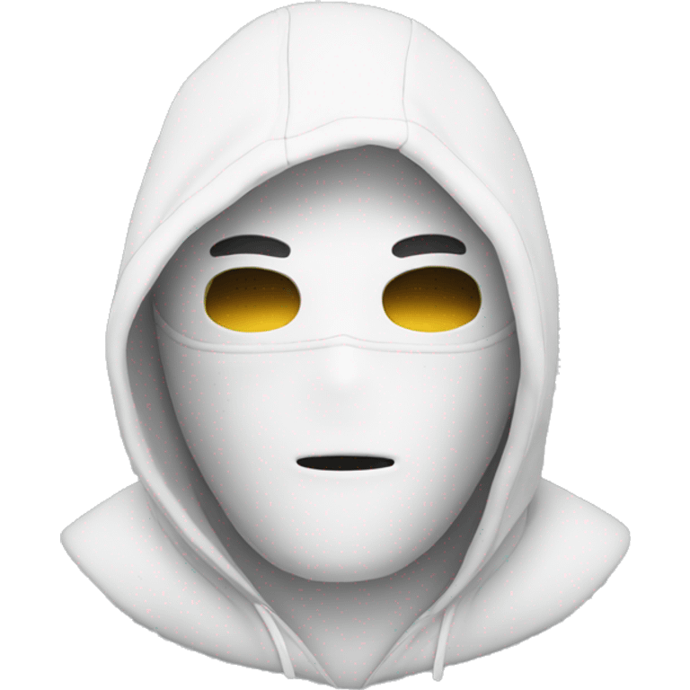 white mask with white hoodie emoji