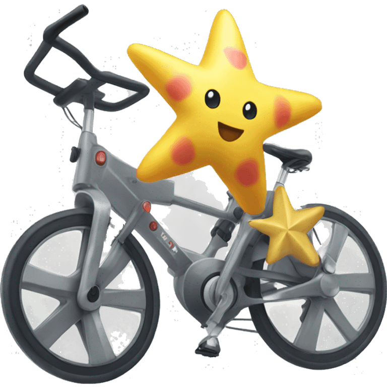 staryu riding a stationary bike emoji