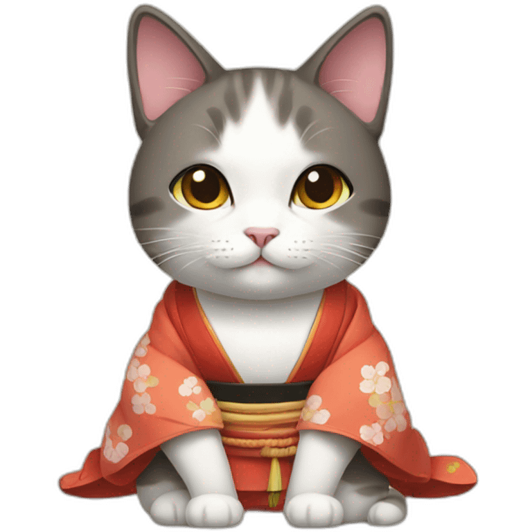 a cat in japanese clothes emoji