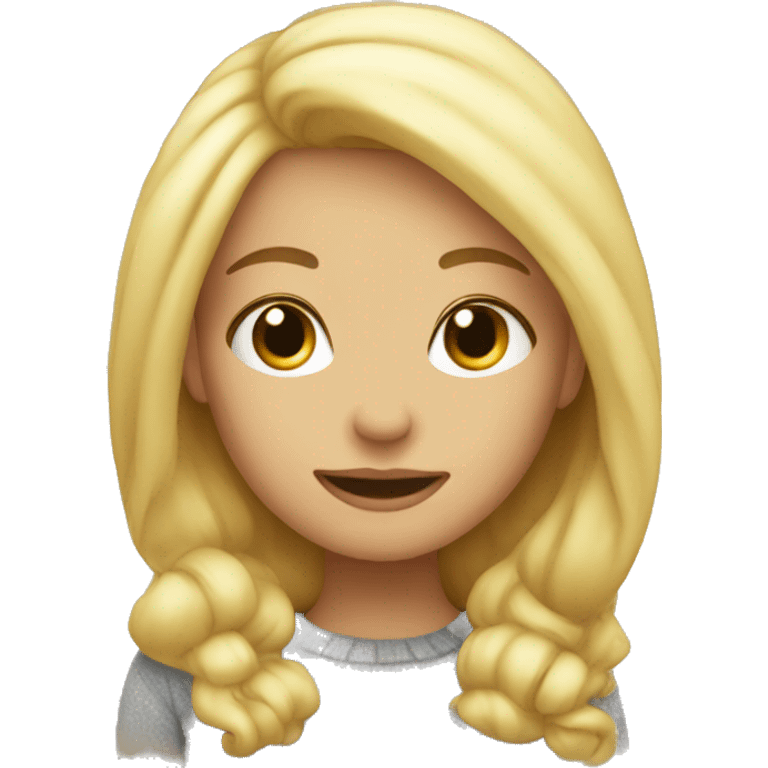 Cozy blond girl emoji