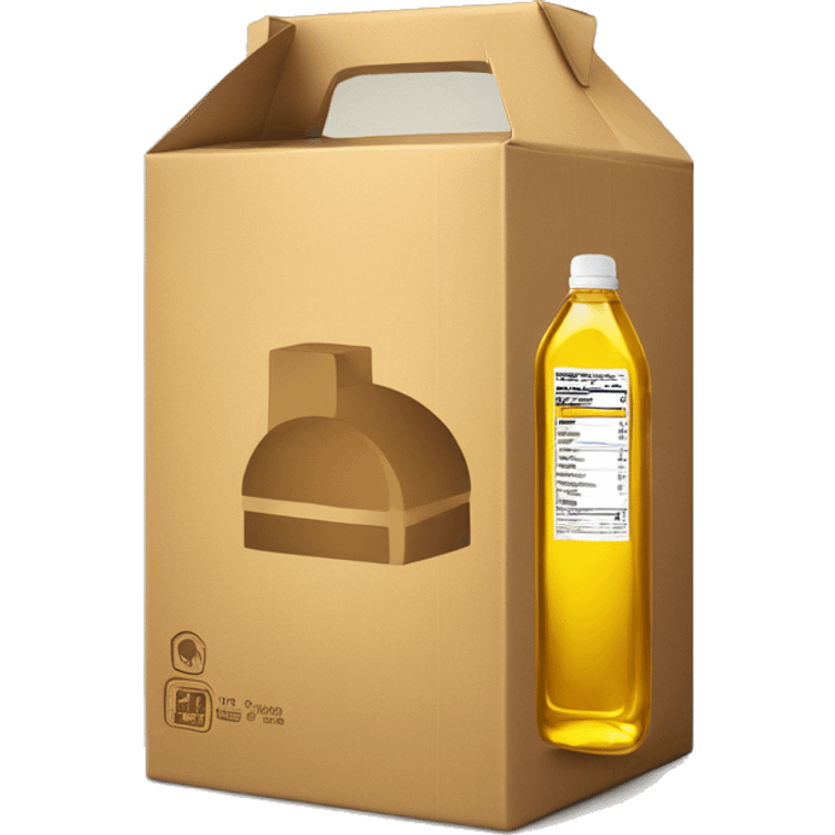 box next to bottle of cooking oil emoji