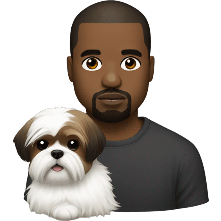 kanye west with a shih tzu emoji