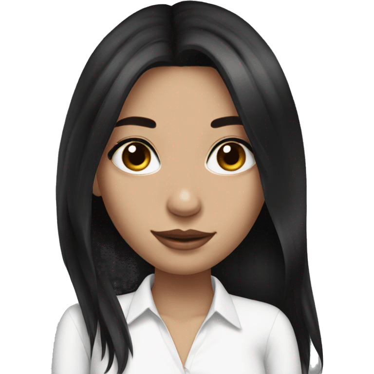 beautiful girl, black hair, white skin emoji