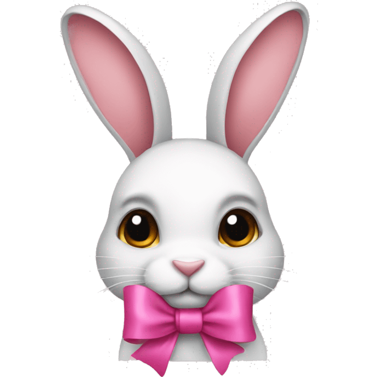 Rabbit with pink bow emoji