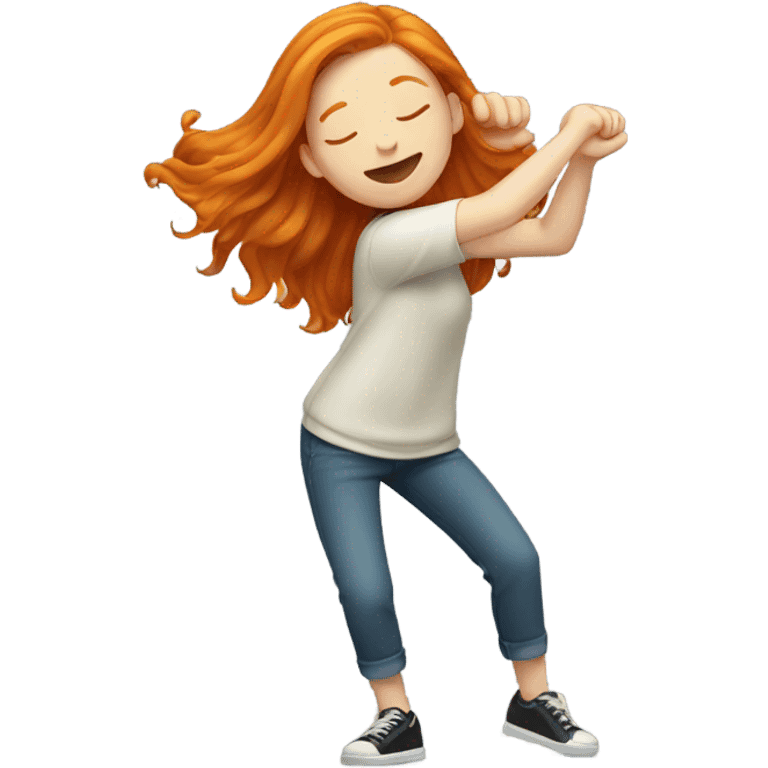 Ginger girl dabbing emoji