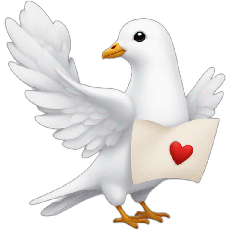 White dove holding love letter  emoji